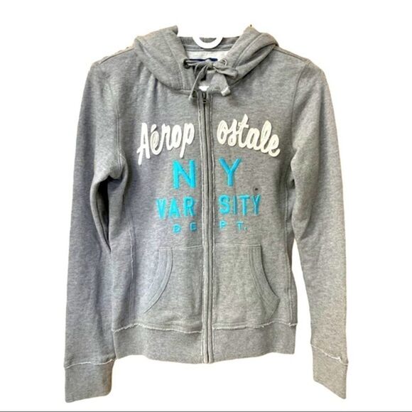 Aeropostale NEW Womens Gray Full Zip- Up  Hooded Jacket Size XS - Picture 2 of 9